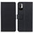 Leather Case Stands Flip Cover Holder M08L for Xiaomi Redmi Note 10 JE 5G Black