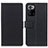 Leather Case Stands Flip Cover Holder M08L for Xiaomi Redmi Note 10 Pro 5G Black