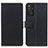 Leather Case Stands Flip Cover Holder M08L for Xiaomi Redmi Note 11 4G (2022) Black