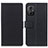 Leather Case Stands Flip Cover Holder M08L for Xiaomi Redmi Note 11R 5G Black