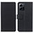 Leather Case Stands Flip Cover Holder M08L for Xiaomi Redmi Note 12 4G Black