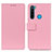 Leather Case Stands Flip Cover Holder M08L for Xiaomi Redmi Note 8 (2021) Pink