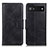 Leather Case Stands Flip Cover Holder M09L for Google Pixel 6a 5G Black