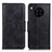 Leather Case Stands Flip Cover Holder M09L for Huawei Honor 50 Lite Black