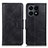 Leather Case Stands Flip Cover Holder M09L for Huawei Honor X8a 4G Black