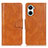 Leather Case Stands Flip Cover Holder M09L for Huawei Nova 10 SE Brown