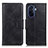 Leather Case Stands Flip Cover Holder M09L for Huawei Nova Y70 Plus Black