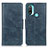 Leather Case Stands Flip Cover Holder M09L for Motorola Moto E20 Blue