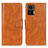 Leather Case Stands Flip Cover Holder M09L for Motorola Moto Edge 30 Lite 5G Brown