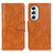 Leather Case Stands Flip Cover Holder M09L for Motorola Moto Edge Plus (2022) 5G Brown