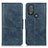 Leather Case Stands Flip Cover Holder M09L for Motorola Moto G Play (2023) Blue