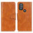 Leather Case Stands Flip Cover Holder M09L for Motorola Moto G Play (2023) Brown