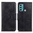 Leather Case Stands Flip Cover Holder M09L for Motorola Moto G40 Fusion Black