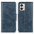Leather Case Stands Flip Cover Holder M09L for Motorola Moto G53 5G Blue
