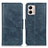 Leather Case Stands Flip Cover Holder M09L for Motorola Moto G53j 5G Blue