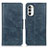 Leather Case Stands Flip Cover Holder M09L for Motorola Moto G71s 5G Blue