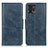 Leather Case Stands Flip Cover Holder M09L for Motorola Moto G72 Blue