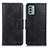 Leather Case Stands Flip Cover Holder M09L for Nokia G22 Black