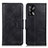 Leather Case Stands Flip Cover Holder M09L for Oppo A74 4G Black