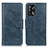 Leather Case Stands Flip Cover Holder M09L for Oppo A74 4G Blue