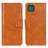 Leather Case Stands Flip Cover Holder M09L for Samsung Galaxy F42 5G Brown