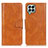 Leather Case Stands Flip Cover Holder M09L for Samsung Galaxy M33 5G Brown