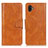 Leather Case Stands Flip Cover Holder M09L for Samsung Galaxy Xcover Pro 2 5G Brown