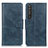 Leather Case Stands Flip Cover Holder M09L for Sony Xperia 1 III Blue