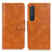 Leather Case Stands Flip Cover Holder M09L for Sony Xperia 1 III Brown