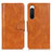 Leather Case Stands Flip Cover Holder M09L for Sony Xperia 10 IV SOG07 Brown