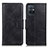 Leather Case Stands Flip Cover Holder M09L for Vivo T1 5G India Black