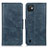 Leather Case Stands Flip Cover Holder M09L for Wiko Y82 Blue