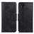 Leather Case Stands Flip Cover Holder M09L for Xiaomi POCO C3 Black