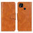 Leather Case Stands Flip Cover Holder M09L for Xiaomi POCO C3 Brown