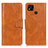 Leather Case Stands Flip Cover Holder M09L for Xiaomi POCO C31 Brown