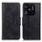 Leather Case Stands Flip Cover Holder M09L for Xiaomi Redmi 10 India Black