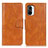 Leather Case Stands Flip Cover Holder M09L for Xiaomi Redmi K40 Pro 5G Brown