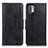 Leather Case Stands Flip Cover Holder M09L for Xiaomi Redmi Note 10 5G Black