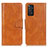 Leather Case Stands Flip Cover Holder M09L for Xiaomi Redmi Note 11S 4G Brown