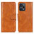 Leather Case Stands Flip Cover Holder M09L for Xiaomi Redmi Note 12 Turbo 5G Brown