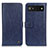 Leather Case Stands Flip Cover Holder M10L for Google Pixel 6a 5G Blue