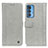 Leather Case Stands Flip Cover Holder M10L for Motorola Moto Edge 20 Pro 5G Gray