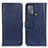 Leather Case Stands Flip Cover Holder M10L for Motorola Moto G50 Blue