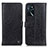 Leather Case Stands Flip Cover Holder M10L for Oppo A16 Black