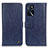 Leather Case Stands Flip Cover Holder M10L for Oppo A16 Blue