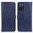 Leather Case Stands Flip Cover Holder M10L for Oppo A53s 5G Blue