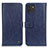 Leather Case Stands Flip Cover Holder M10L for Samsung Galaxy A03 Blue