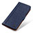 Leather Case Stands Flip Cover Holder M10L for Samsung Galaxy A03s Blue