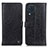 Leather Case Stands Flip Cover Holder M10L for Samsung Galaxy M32 4G Black