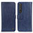 Leather Case Stands Flip Cover Holder M10L for Sony Xperia 1 III Blue